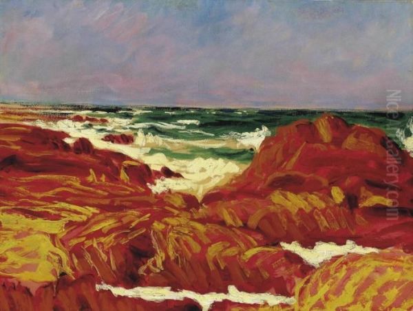 Red Rocks, Brittany Oil Painting by Roderic O'Conor