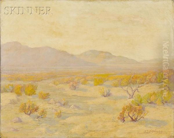 Desert Landscape/a View Of Southern California Oil Painting by John L. O'Hagan