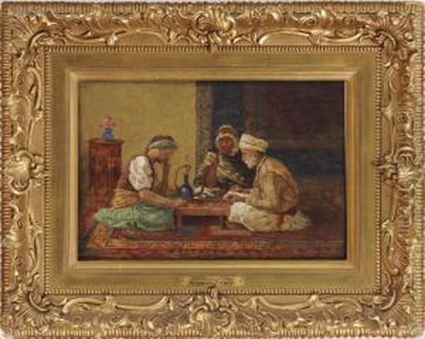 A Game Of Chess Oil Painting by Aloysius C. O'Kelly