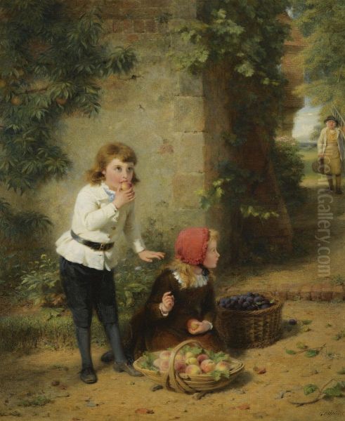 Stolen Fruit Is The Sweetest Oil Painting by George Bernard O'Neill