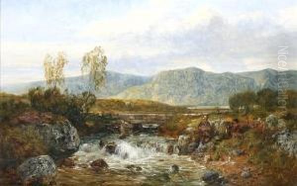 Near Capel Curig, North Wales Oil Painting by John Wright Oakes