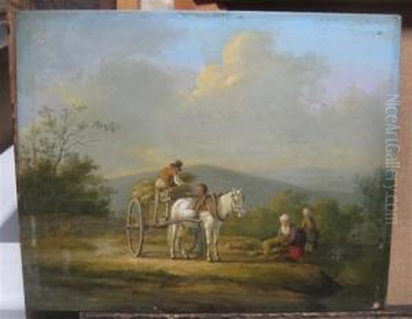 Loading A Haycart Oil Painting by Anthony Oberman