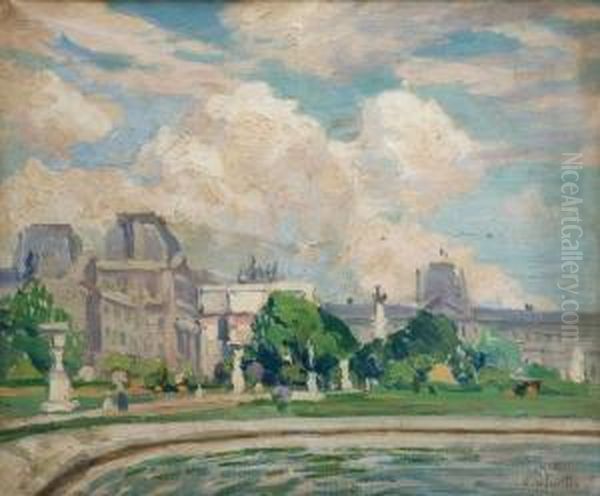 Paisaje De Paris Oil Painting by George Oberteuffer