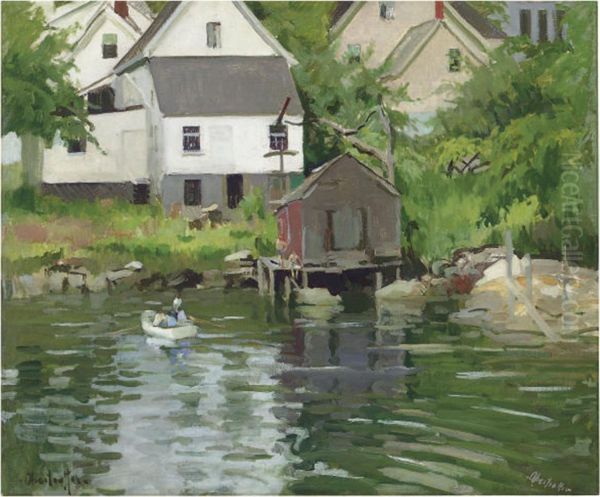 Booth Bay Harbor, Maine Oil Painting by George Oberteuffer