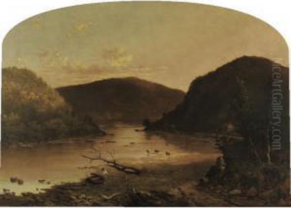 Husatonic River Oil Painting by Walter Mason Oddie