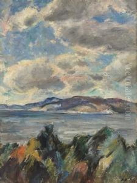 Seaward Approach To Bergen Oil Painting by Hans Odegaard