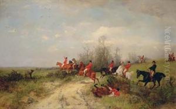 The Hunt Oil Painting by Georg Oeder