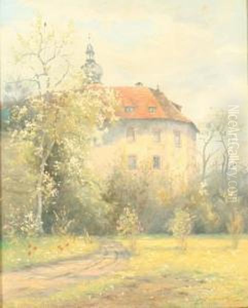 Teilansicht Des Weimarer Schlosses Oil Painting by Max Oehler