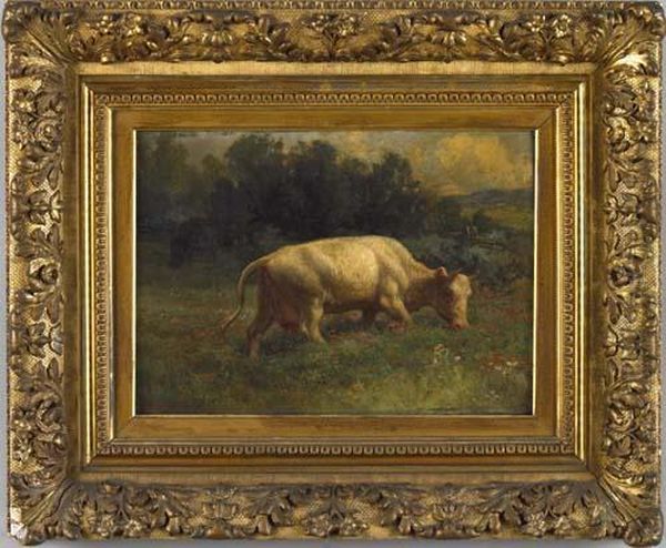 Pastoral Scene With Cow Oil Painting by Johannes Adam Simon Oertel