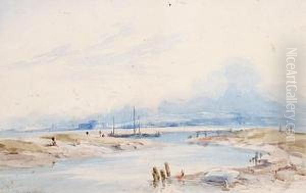 Winchelsea With Camber Castle In The Background Oil Painting by William, Dover Of Burgess