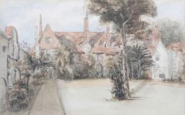 Binnenkoer Met Cottages Oil Painting by Heneage Finch