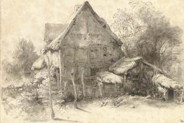 A Farmhouse Oil Painting by Heneage Finch