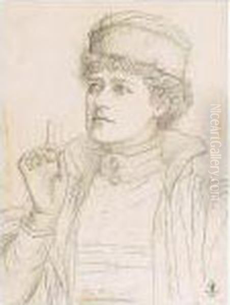 Portrait Of Ellen Terry As Portia Oil Painting by Duchess Marion Marg. Violet Of Rutland