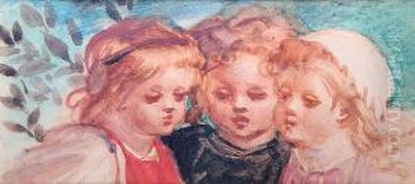 Study Of Three Children Oil Painting by Louisa Anne, Marchioness of Waterford