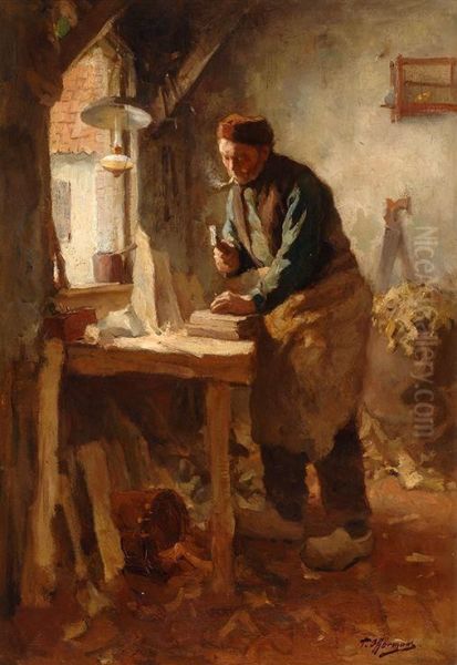 The Sculptor's Studio Oil Painting by Anthony Jacobus Offermans