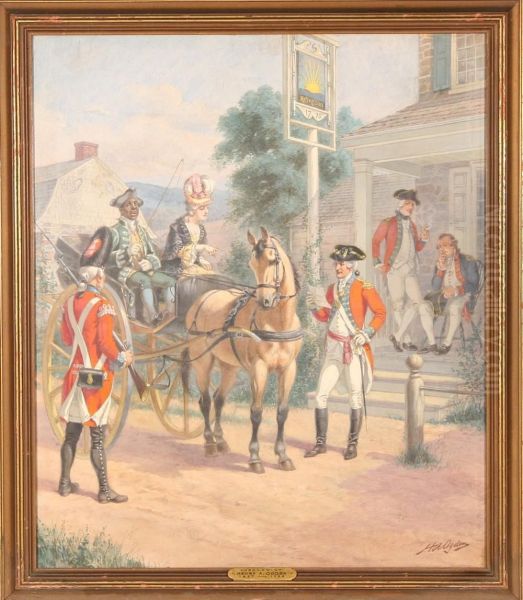 Colonial Checkpoint Oil Painting by Henry Alexander Ogden