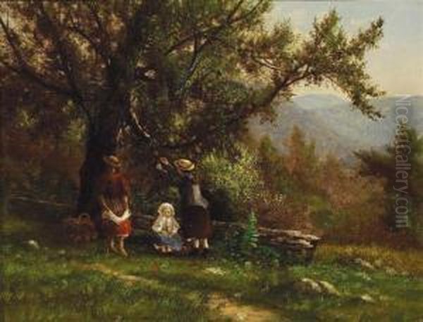 Under The Apple Tree Oil Painting by John Clinton Ogilvie