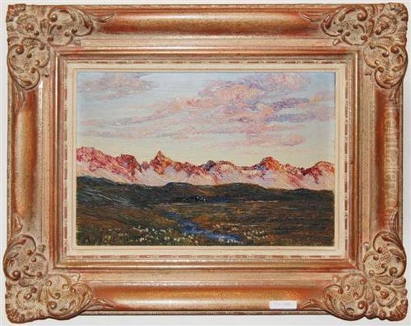 Mountain Landscape. Oil Painting by Rodolfo Olgiati