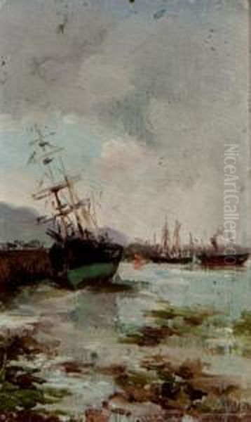 Gijon Bajamar Oil Painting by Eugenio Oliva Rodrigo