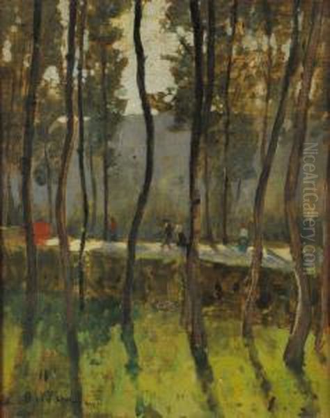 Tra Gli Alberi Oil Painting by Eugenio Olivari