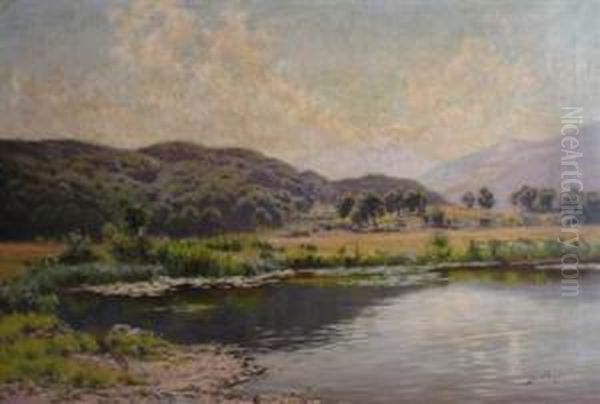 Lake Ogwen - Wales Oil Painting by Alfred Oliver