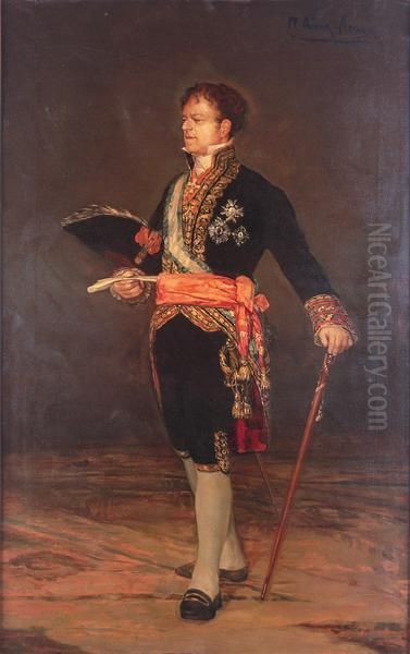 Retrato Del Duque De San Carlos Oil Painting by Mariano Oliver Aznar