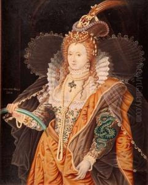 Portrait Of Elizabeth I Oil Painting by Isaac Oliver