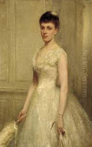 Portrait Of Rosalina Speid Oil Painting by Robert Dudley Oliver