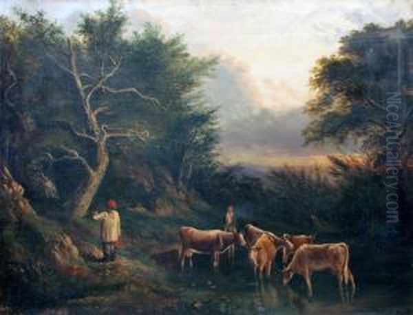 Barker Of Bath Oil Painting by Thomas Clarkson Oliver