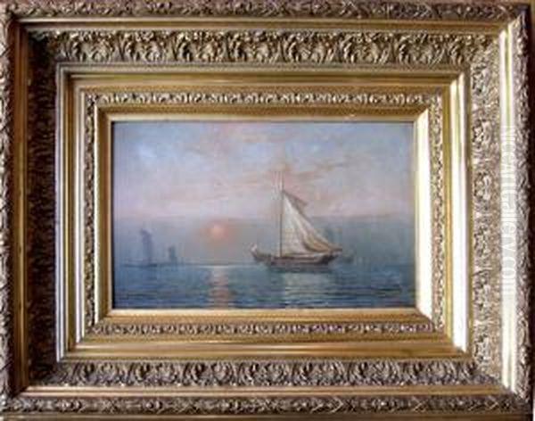 Morning In Harbor Oil Painting by Thomas Clarkson Oliver