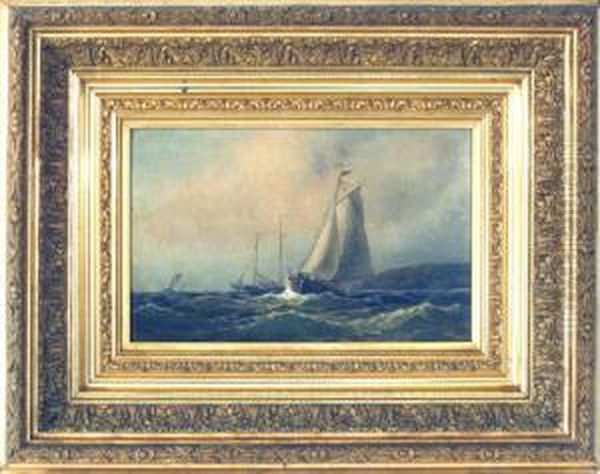 Marine Scene With Ships Oil Painting by Thomas Clarkson Oliver