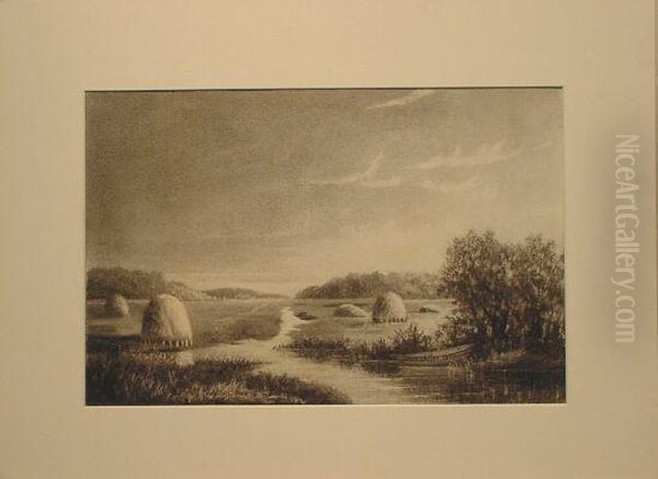 Salt Hay On The Lynn Marshes Oil Painting by Thomas Clarkson Oliver