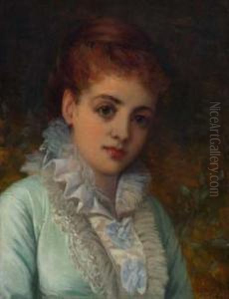 Portrait Of A Lady Oil Painting by William Oliver