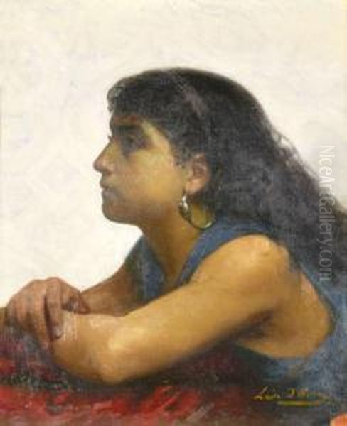 Jeune Orientale Oil Painting by Leon Olivie