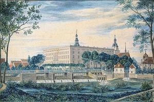 Widok Zamku W Dessau Oil Painting by Heinrich Olivier