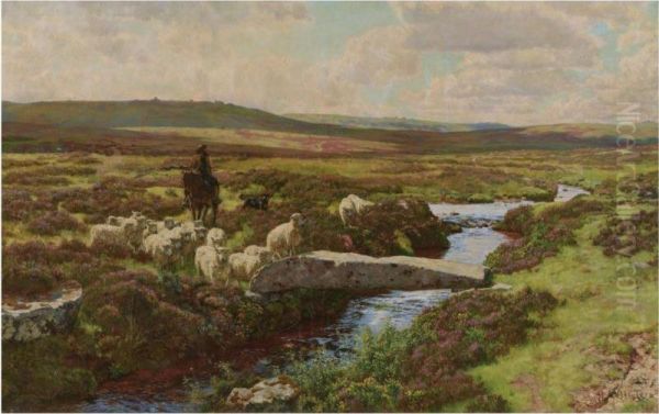 Wallerbrook Bridge, Dartmoor Oil Painting by Herbert Arnauld Olivier