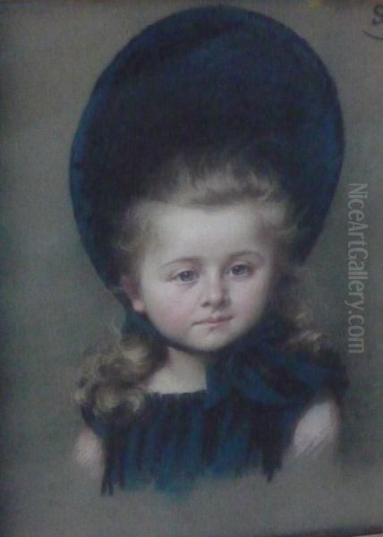 Jeune Fille Au Chapeau Oil Painting by S Olivier