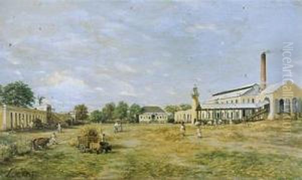 Hacienda En Puerto Rico. Oil Painting by Francisco Manuel Oller