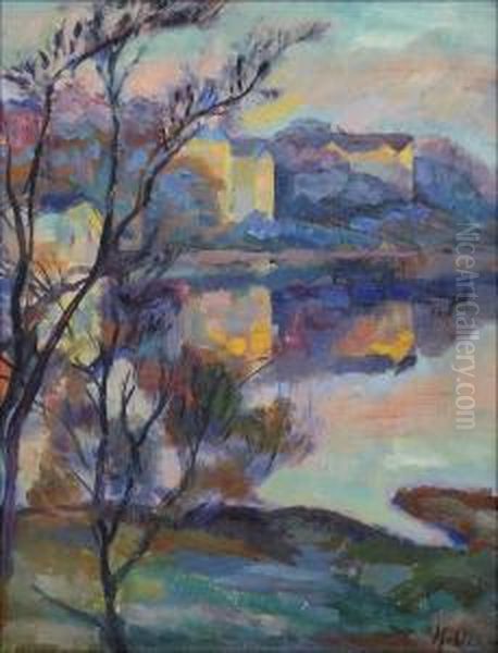 Aamunsarastaessa. Oil Painting by Yrjo Ollila