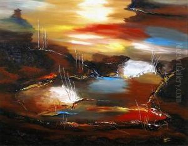 Composition Abstraite 187 Oil Painting by Michel-Barthelemy Ollivier