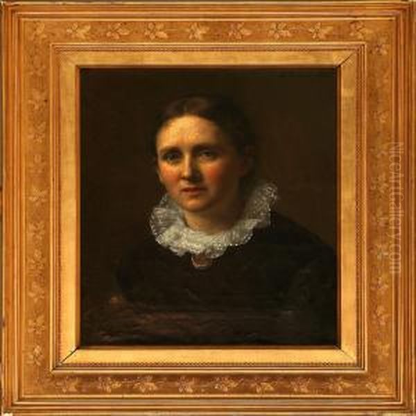 Portrait Of Bothildecasse, Nee Winding Oil Painting by Henrik Olrik