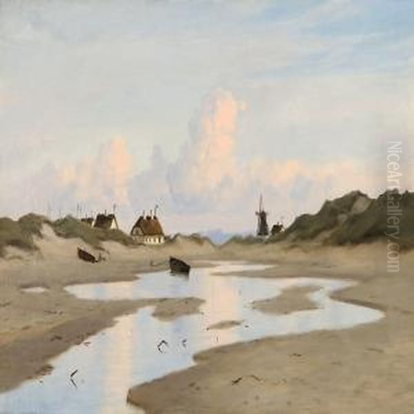 Danish Landscape Near The Coast Oil Painting by Alfred Theodor Olsen