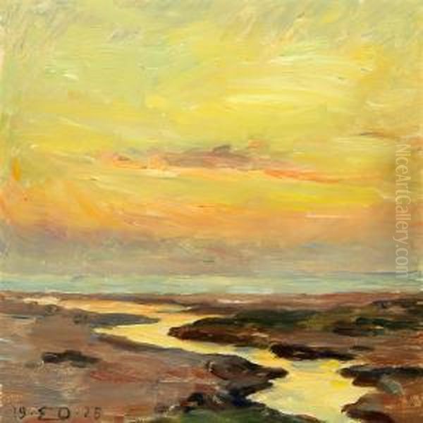 Sunset. Oil Painting by Einar Olsen