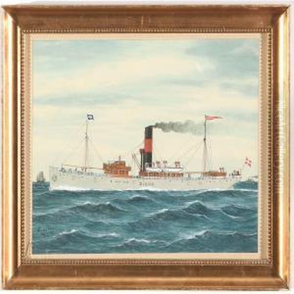 The Steamship Diana Oil Painting by Einar Olsen