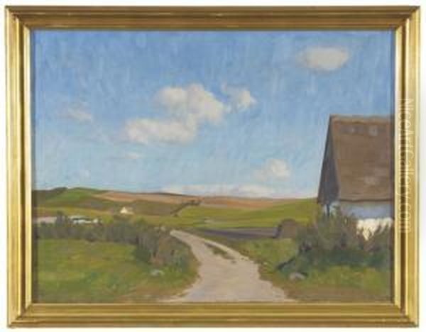 Lichte, Strahlendefelderlandschaft. Oil Painting by Einar Olsen