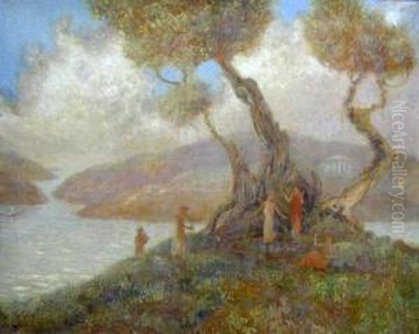 Arcadian Scene Oil Painting by Albert Byron Olson