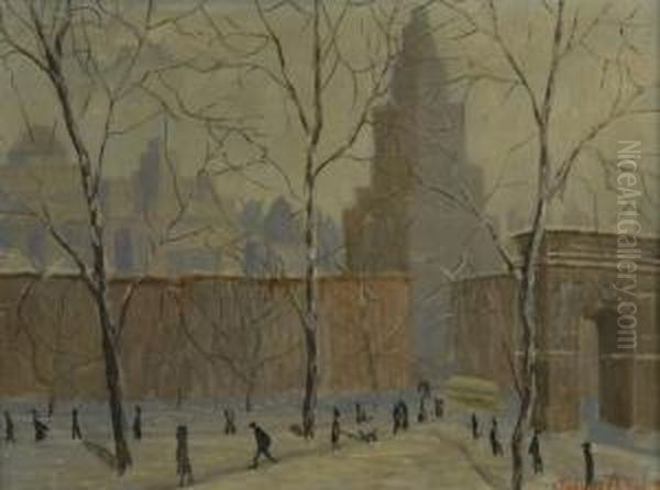 Washington Square Oil Painting by Ragnar Olson