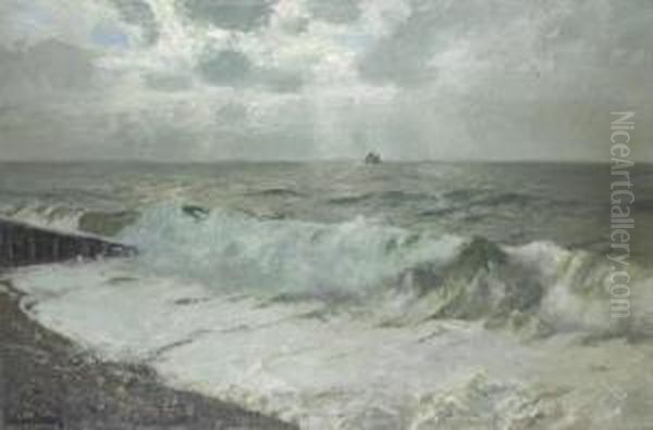 Breakers Oil Painting by Julius Olsson