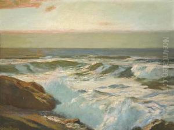 Breaking Waves Oil Painting by Julius Olsson