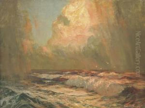 The Setting Sun Oil Painting by Julius Olsson